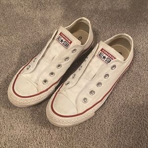 White Low Top Converse Size 6